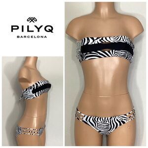 New. Pilyq zebra print bikini set. Small. Retails $149